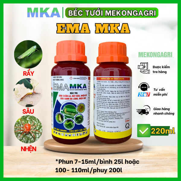 EMA MKA 64EC vua sâu lông emamectin phổ rộng sâu rầy nhện chai 220ml