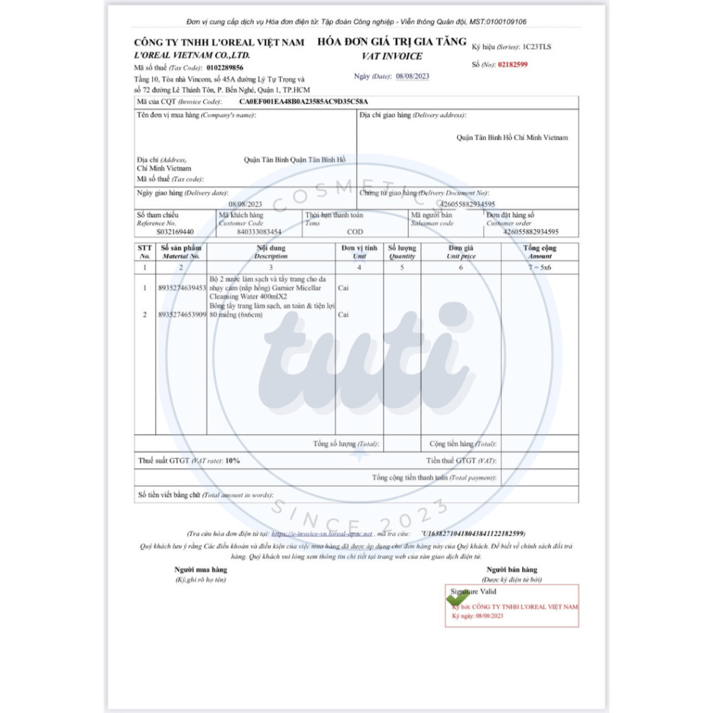 Nước Tẩy Trang Garnier Sạch Sâu Dịu Nhẹ Cho Mọi Loại Da 400ml - TuTi Cosmetics