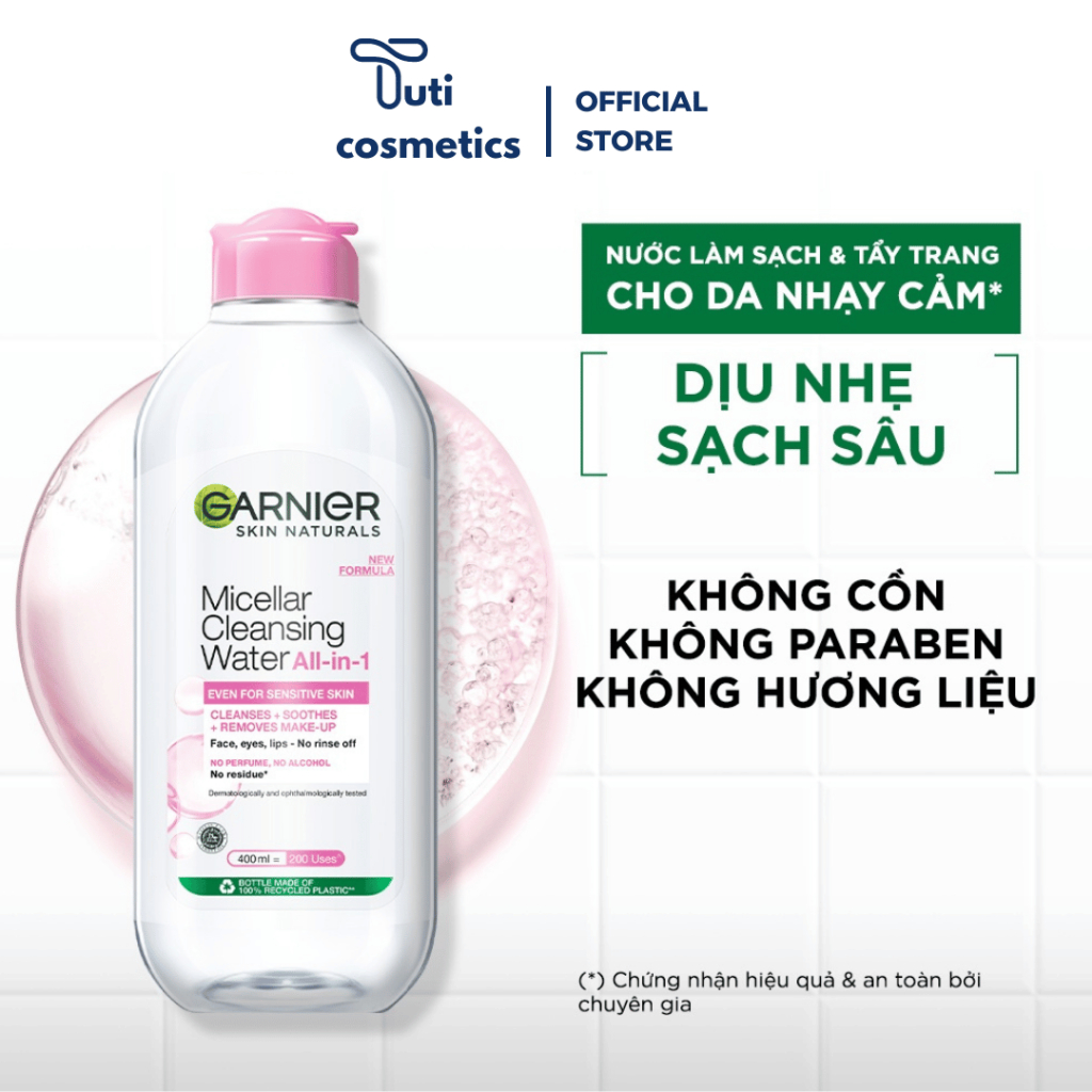 Nước Tẩy Trang Garnier Sạch Sâu Dịu Nhẹ Cho Mọi Loại Da 400ml - TuTi Cosmetics