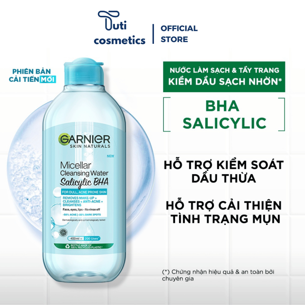 Nước Tẩy Trang Garnier Sạch Sâu Dịu Nhẹ Cho Mọi Loại Da 400ml - TuTi Cosmetics