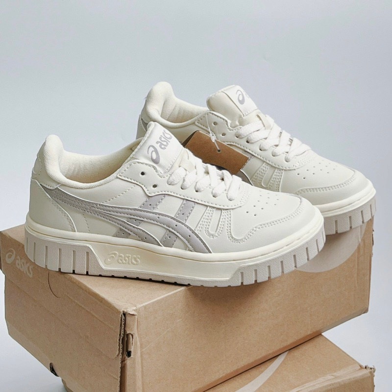 Giày Asics Court MZ đế nâu xám, Giày thể thao nam nữ Asics cổ thấp, đế tăng chiều cao full box bill | BigBuy360 - bigbuy360.vn