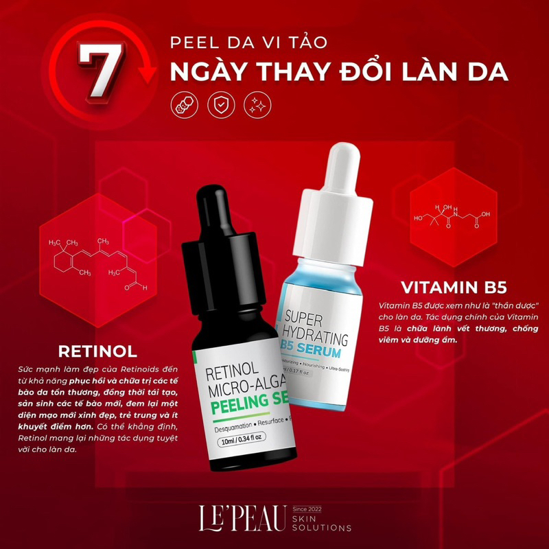 Peel da vi tảo retinol Hoàng Thiên Sâm 10ml