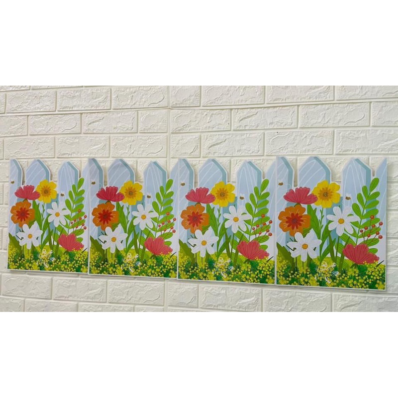 Hoa chân tường trang trí bảng 3 mét