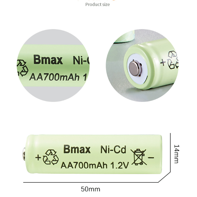 Pin sạc Ni-Cd AA 700mAh 1,2V - Pin sạc 500 lần AA niken cadmium đồ chơi trẻ em phụ kiện