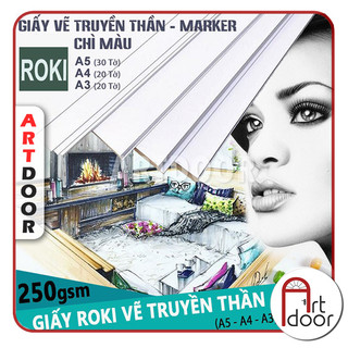 [ARTDOOR] Giấy vẽ chì ROKI truyền thần, marker dày 240~250gsm (vân mịn)