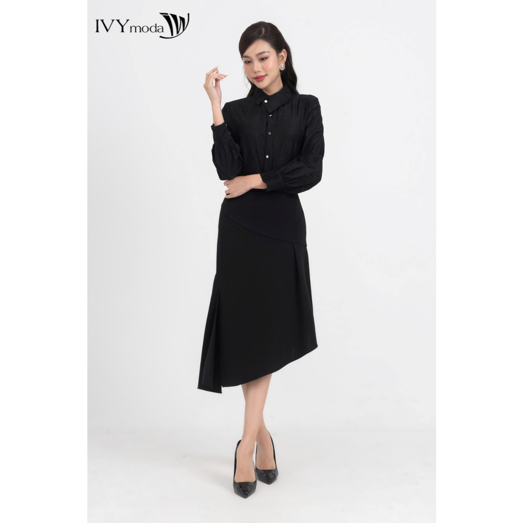 Chân váy đuôi cá tà lệch lớp IVY moda MS 30M8537