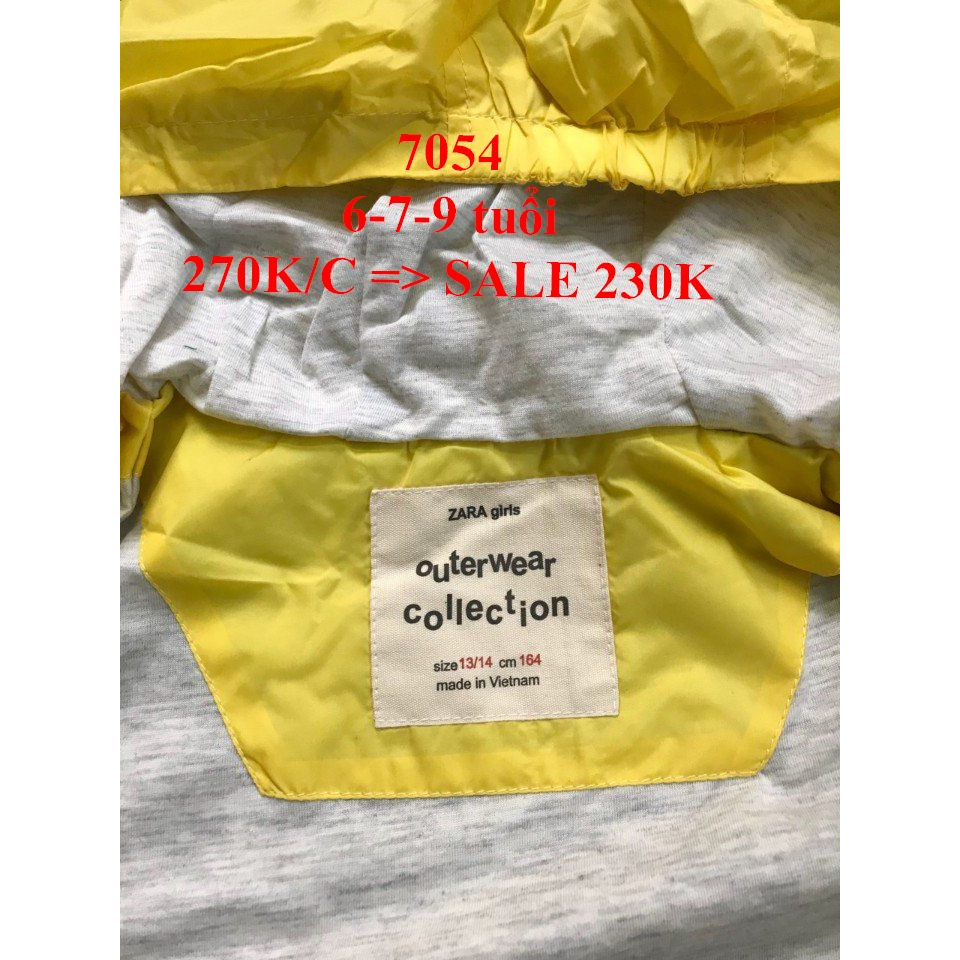 * Mã 7054: Áo gió #Zara dư xịn bé gái,  Áo khoác gió/Áó chống nắng 2 lớp bé gái #Zara_Girls).