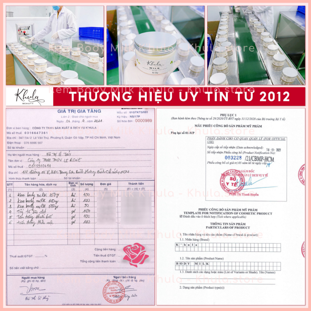 1KG Kem body dưỡng trắng da K'hula Milk, Dòng dưỡng trắng chuyên sâu dưỡng da trắng hồng tự nhiên không nhờn rít - KHULA