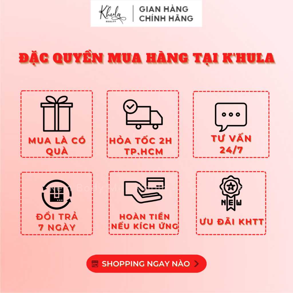 1KG Kem body dưỡng trắng da K'hula Milk, Dòng dưỡng trắng chuyên sâu dưỡng da trắng hồng tự nhiên không nhờn rít - KHULA