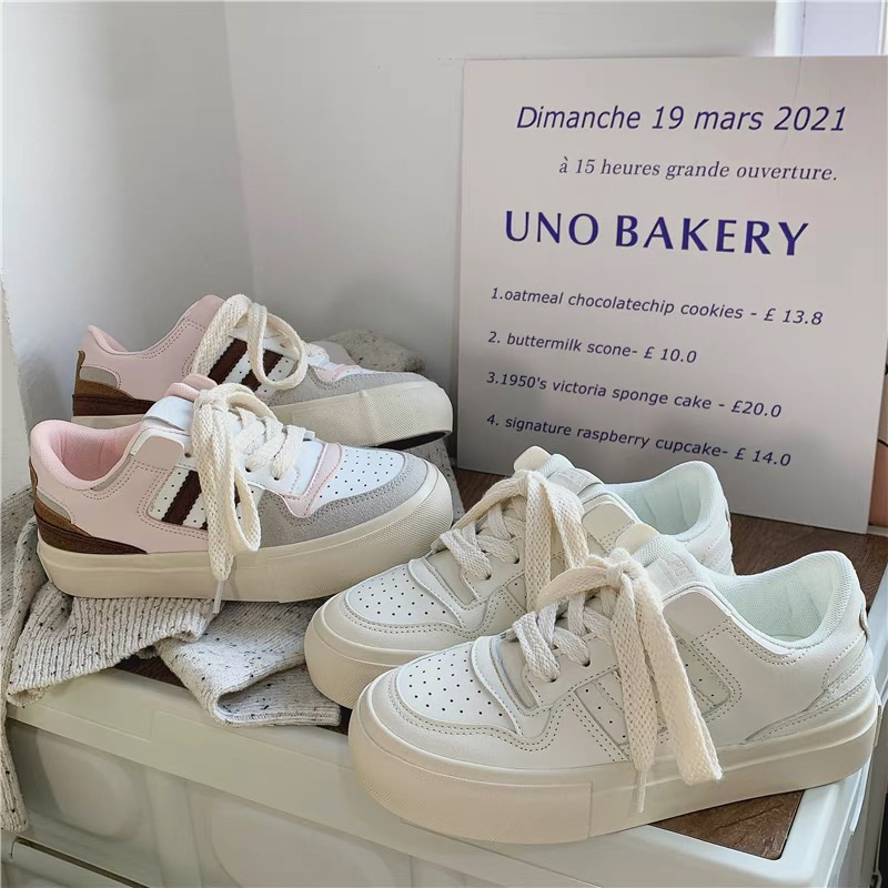 Giày sneaker Ulzzang CHÍNH HÃNG chất da PU đế cao 4cm đơn giản basic phong cách hàn quốc