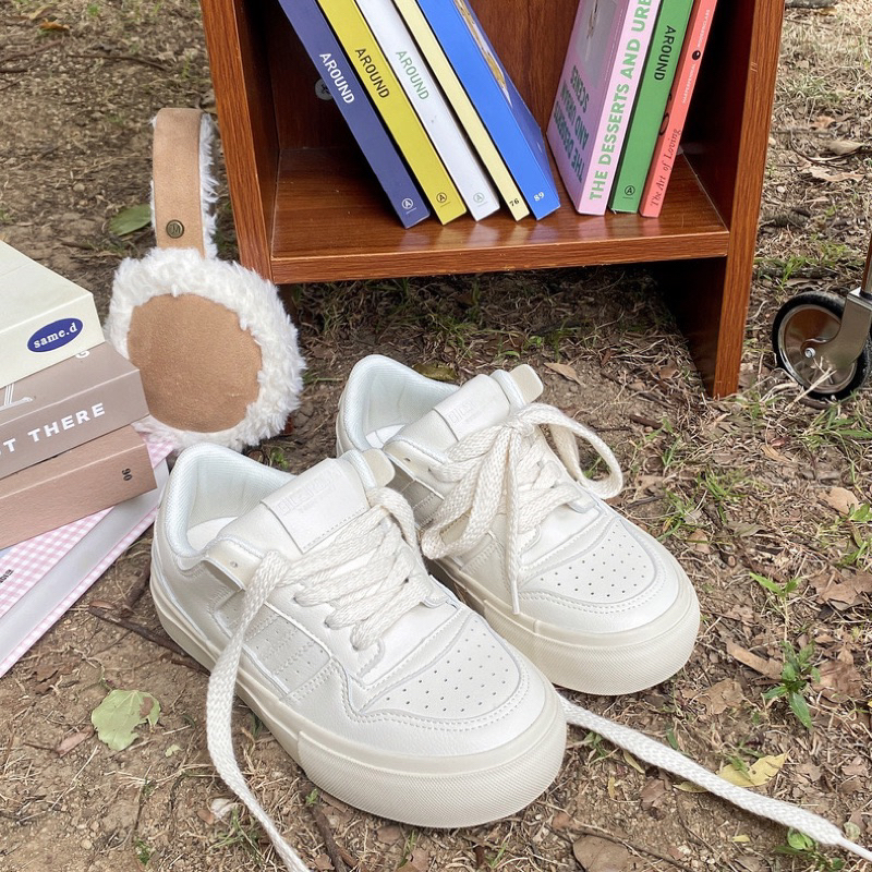 Giày sneaker Ulzzang CHÍNH HÃNG chất da PU đế cao 4cm đơn giản basic phong cách hàn quốc