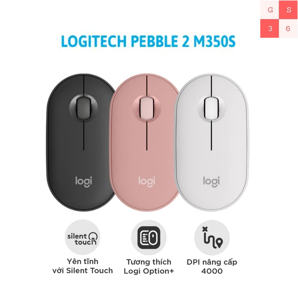 Chuột Bluetooth Logitech Pebble Mouse 2 M350s (Logitech M350s) - Hàng chính hãng