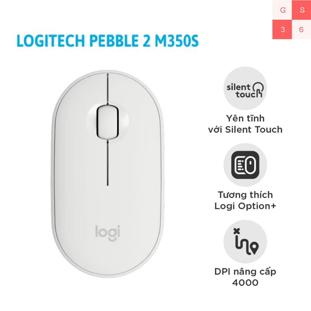 Chuột Bluetooth Logitech Pebble Mouse 2 M350s (Logitech M350s) - Hàng chính hãng
