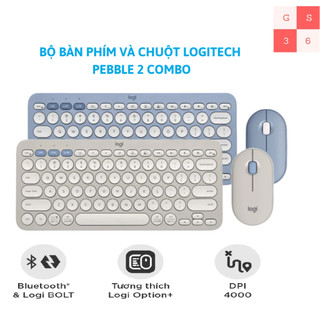 Logitech Pebble 2 combo - Bàn phím bluetooth Logitech K380s và chuột bluetooth Logiitech M350s - Hàng chín