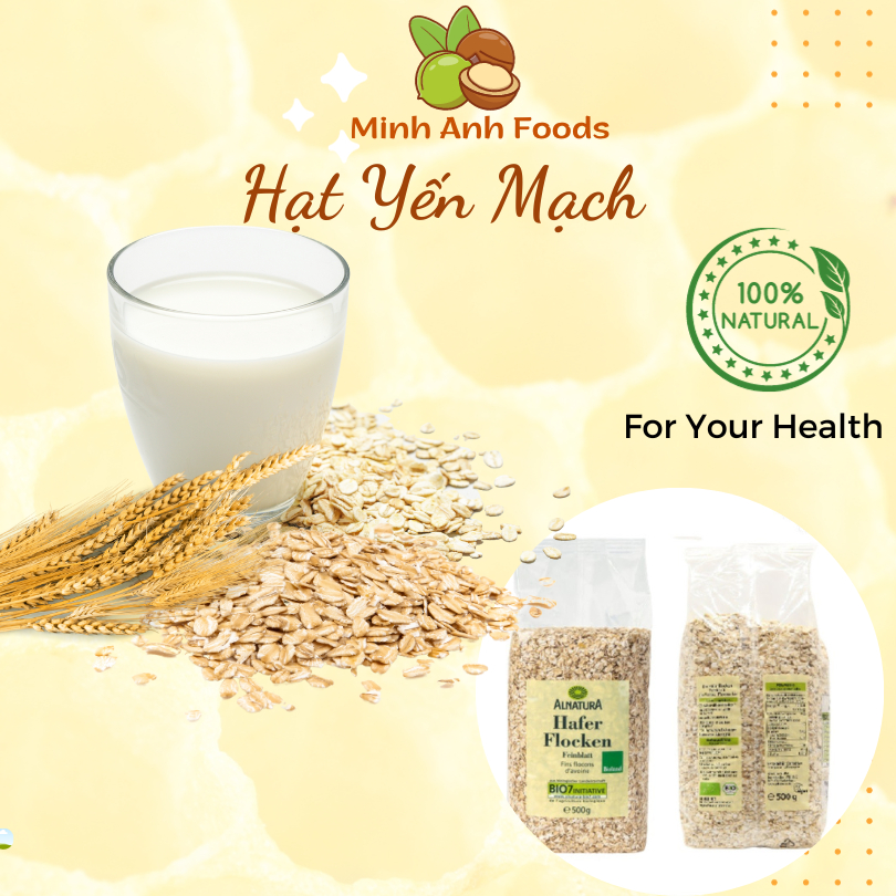 Yến mạch nguyên chất Hafer Flocken 500gr của Đức