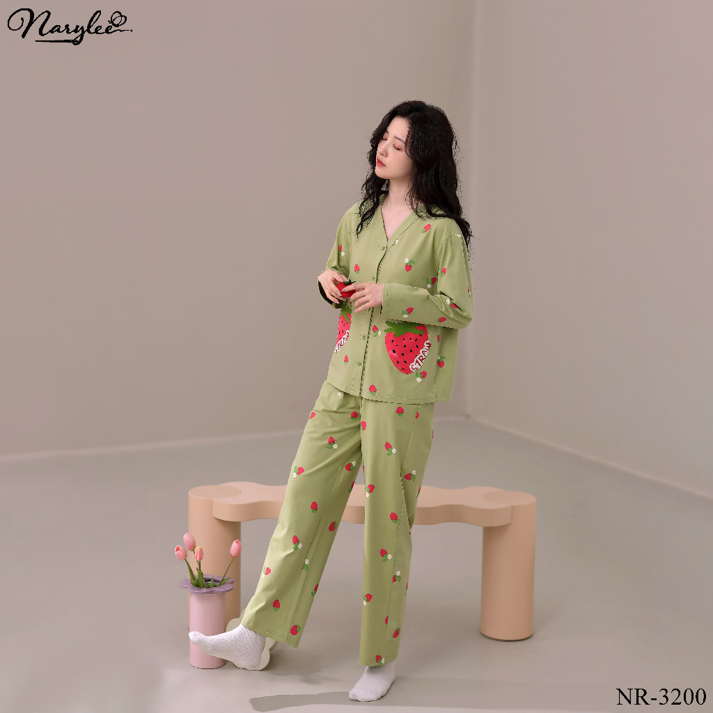 Bộ Pyjama Dài Tay Nữ Mặc Nhà Chất Liệu 100% COTTON Cao Cấp Thương Hiệu NARYLEE mã NR-M3200