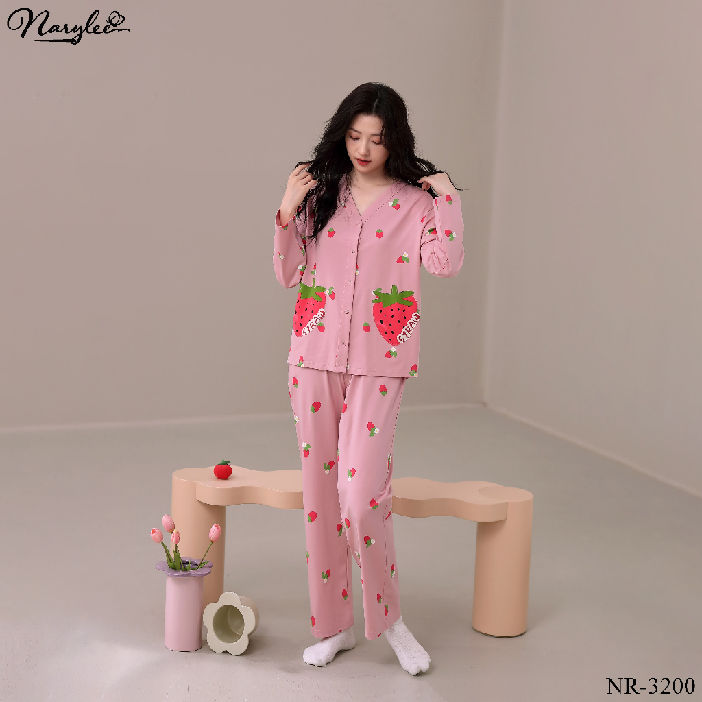 Bộ Pyjama Dài Tay Nữ Mặc Nhà Chất Liệu 100% COTTON Cao Cấp Thương Hiệu NARYLEE mã NR-M3200