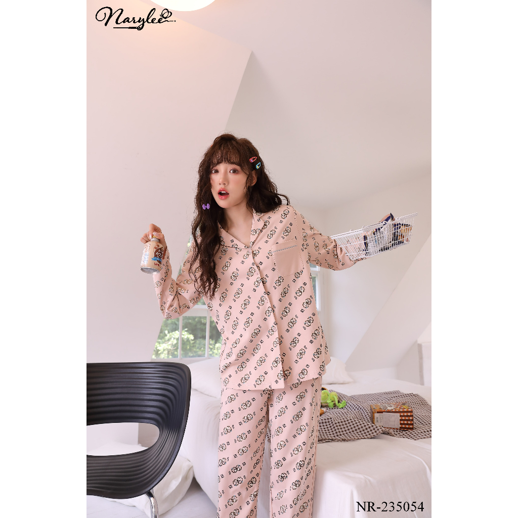 Bộ Pyjama Dài Tay Nữ Mặc Nhà Chất Liệu 100% COTTON Cao Cấp Thương Hiệu NARYLEE mã NR-235054