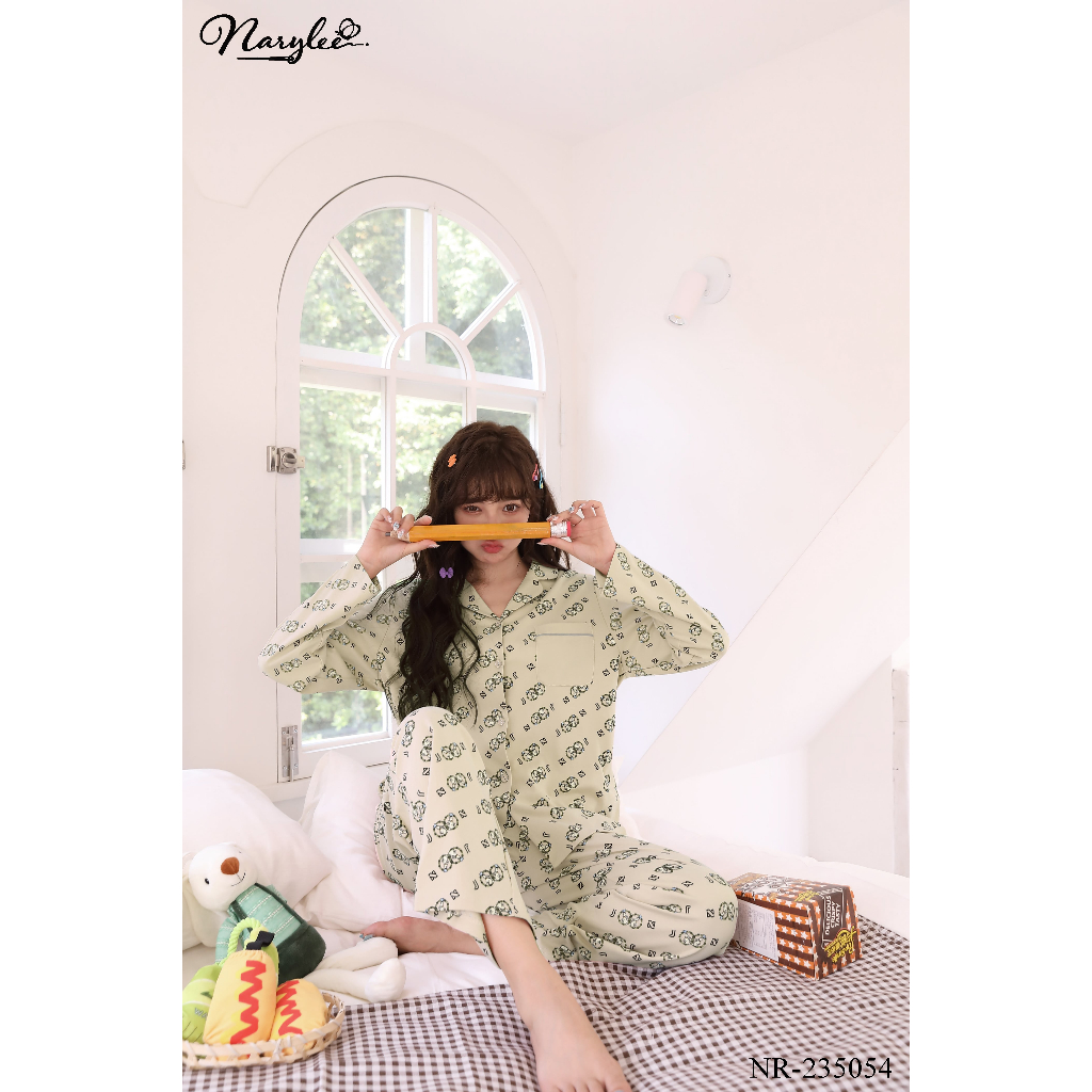 Bộ Pyjama Dài Tay Nữ Mặc Nhà Chất Liệu 100% COTTON Cao Cấp Thương Hiệu NARYLEE mã NR-235054