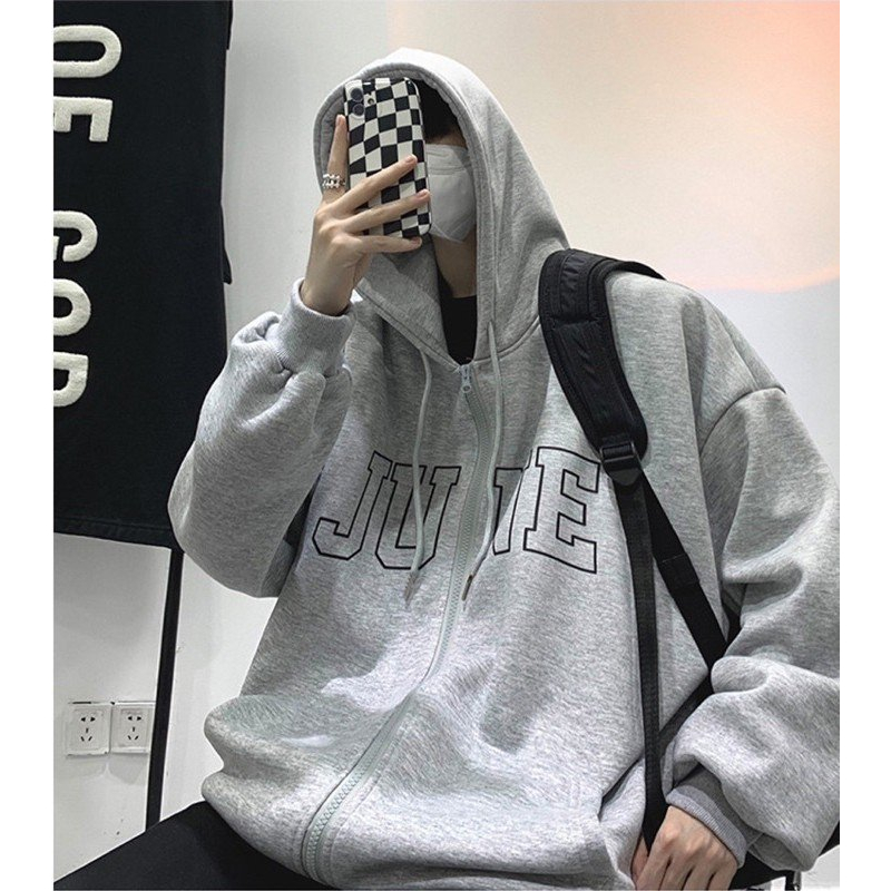 Áo Khoác Jacket Hoodie Zip Nỉ Thu Đông Nam Nữ JUNE Unisex Form Rộng