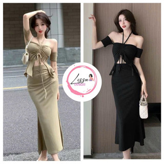 Đầm body set đầm áo đuôi tôm kèm chân váy dáng dài sang chảnh dự tiệc (Giá sỉ) Lissa 151