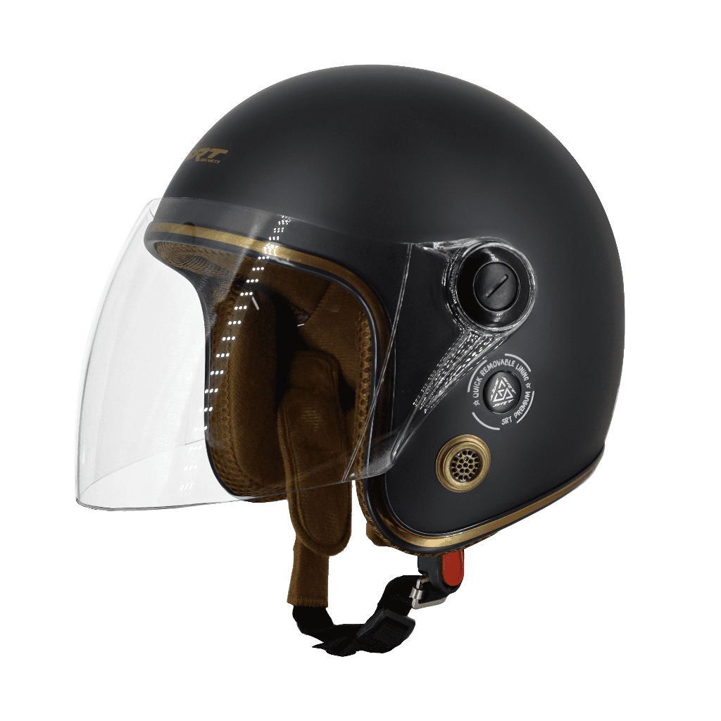 Mũ bảo hiểm 3/4 SRT A317 viền chỉ thông gió - Bảo hành 12T