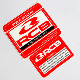 Tem logo sticker dán phuộc rcb màu tem đỏ trắng, decal chống nước chịu nhiệt tốt