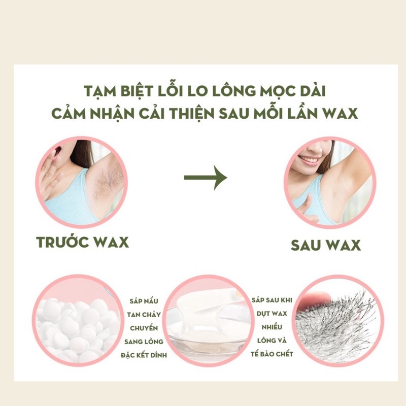 Sáp wax lông cao cấp siêu bám  Sáp dừa sữa coconut & trong suốt  -BeloveShop