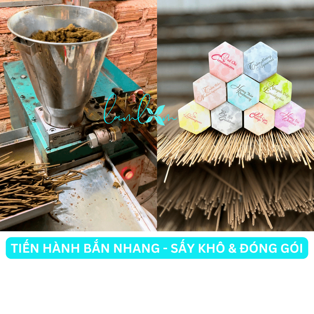 Nhang khuynh diệp Lam Lam nhang thơm lá bạch đàn tự nhiên không hóa chất