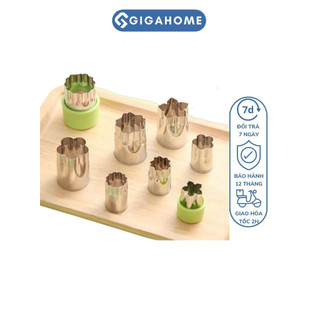 Bộ Khuôn Bấm Tỉa Tạo Hình Rau Củ, Thạch Rau Câu GIGAHOME 8 Món Đa Năng 4001