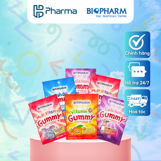 Kẹo dẻo Vitamin cho bé Gummy Biopharm Dầu cá, Vitamin C, Calcium,