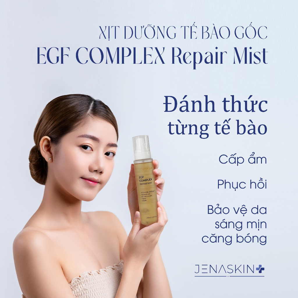 Xịt Dưỡng Ẩm jenaskin EGF COMPLEXRepair Mist duy trì độ ẩm cho da, thúc đẩy tái tạo tế bào da tổn thương