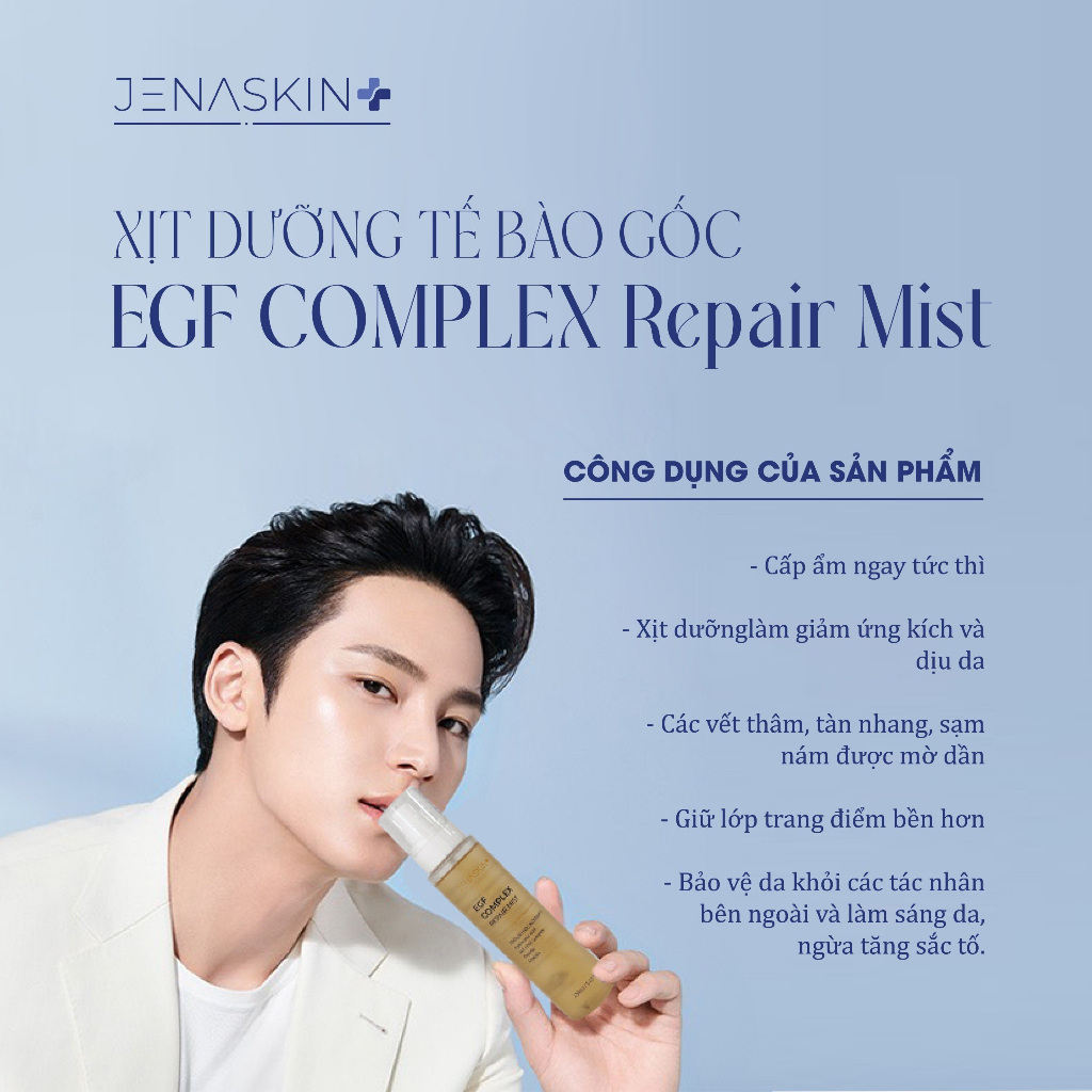 Xịt Dưỡng Ẩm jenaskin EGF COMPLEXRepair Mist duy trì độ ẩm cho da, thúc đẩy tái tạo tế bào da tổn thương