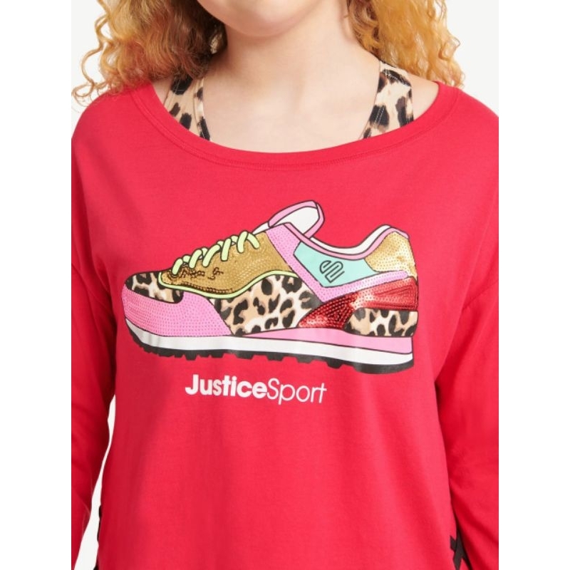 Áo dài tay hãng Justice cho bé gái, áo kim sa độc đáo ,mặc lên siêu xinh .từ 4-14 tuổi