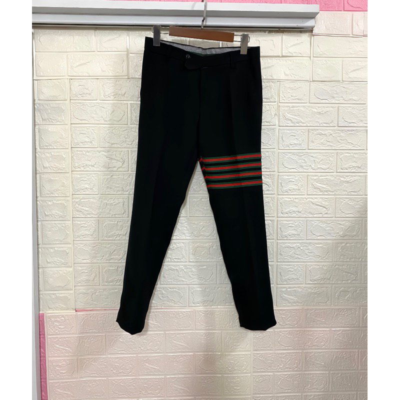 Quần Âu Thom 4 vạch thêu vải tăm lỳ dày dặn cho nam đủ size