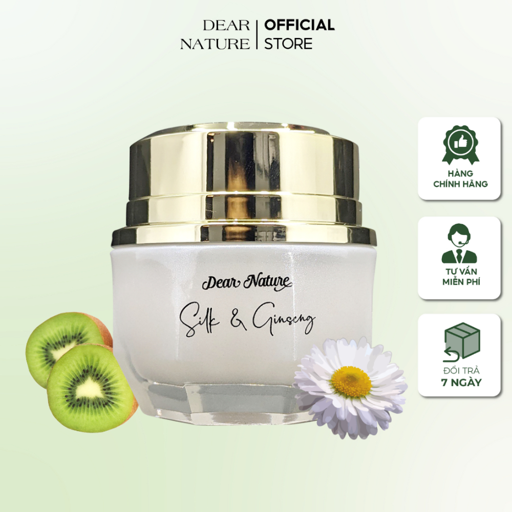 Kem dưỡng ẩm trắng da Silk & Ginseng hàng cao cấp, Kem chống lão hóa chiết xuất từ thiên nhiên an toàn cho da