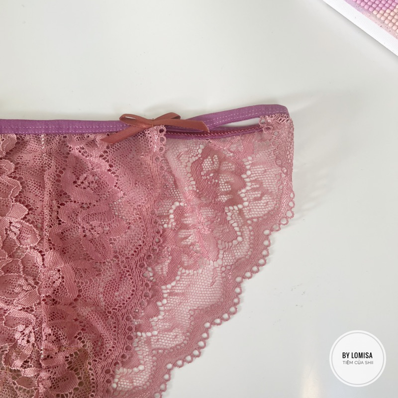 Set 5 quần lót ren nơ dây Freesize dưới 55kg - R2