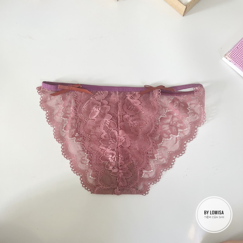 Set 5 quần lót ren nơ dây Freesize dưới 55kg - R2