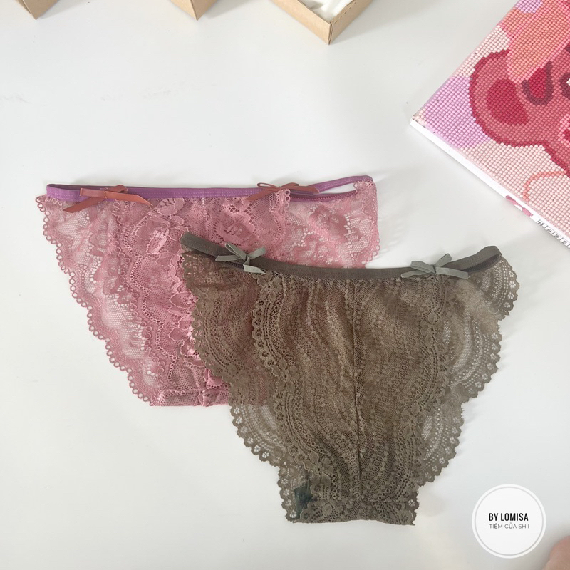 Set 5 quần lót ren nơ dây Freesize dưới 55kg - R2