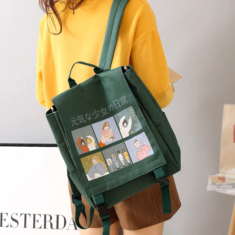 Balo gập dễ thương chất poly chống thấm