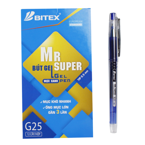 Bút gel Mr Supper mực xanh,đỏ G25