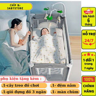 NÔI CŨI ghép cạnh giường cho bé từ 0-4 tuổi bảo hành 6 tháng _ CHÍP BƠ