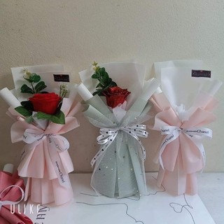 Bó 1 bông hoa hồng sáp, hoa hồng nhũ