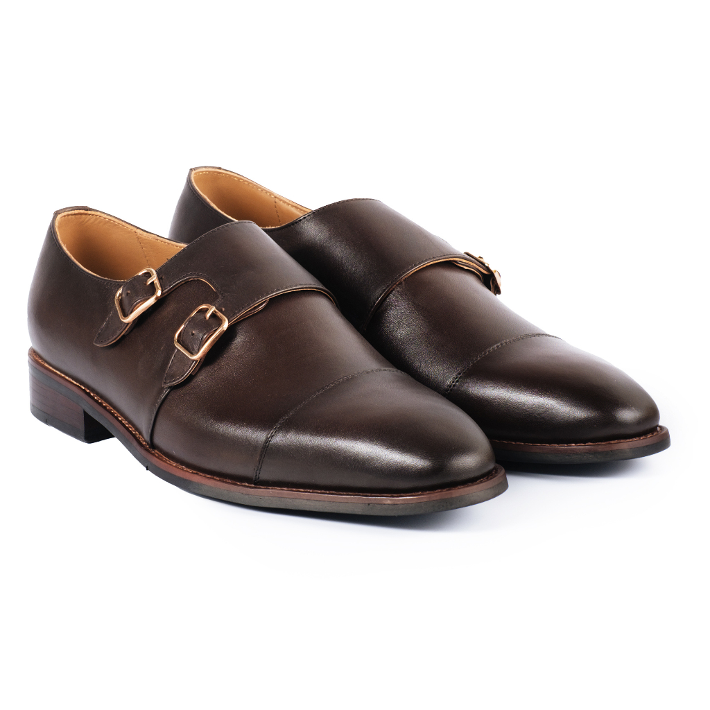 Giày Tây Cao Cấp DOUBLE MONK STRAP - MS04 - Da Bò Ý Lót Trong Da Bò Mộc - Thương hiệu Be Classy