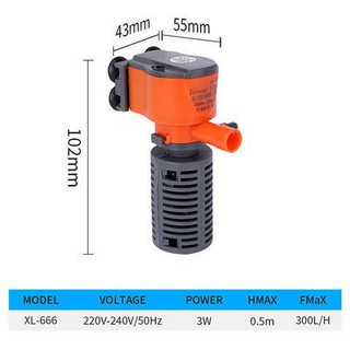 Máy lọc nước, thổi oxi mini cho bể cá 3w