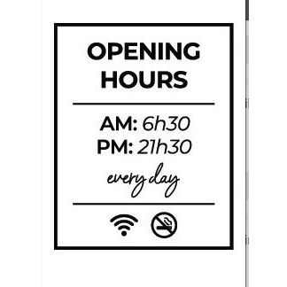 Decal Opening Hours