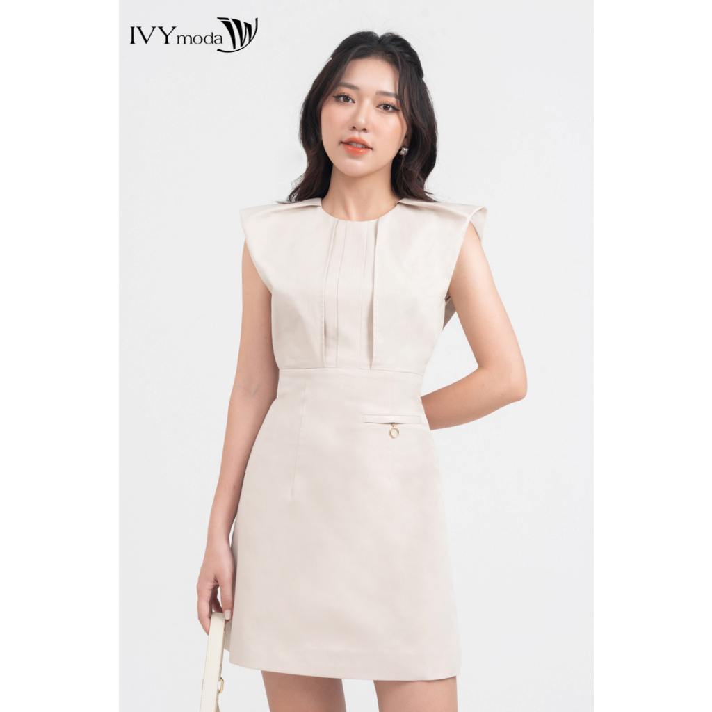 Đầm Khaki tay hến nữ IVY moda MS 48B9380