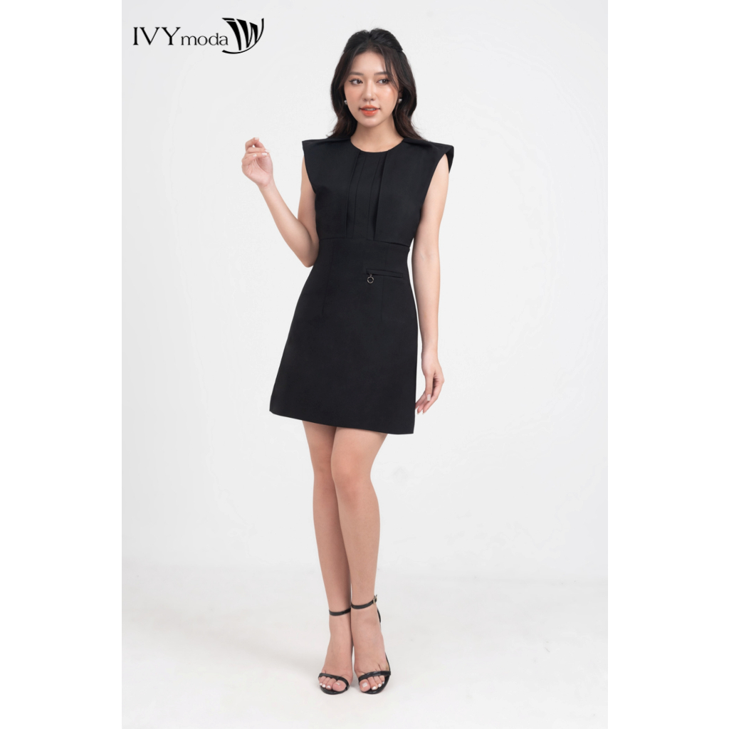 Đầm Khaki tay hến nữ IVY moda MS 48B9380