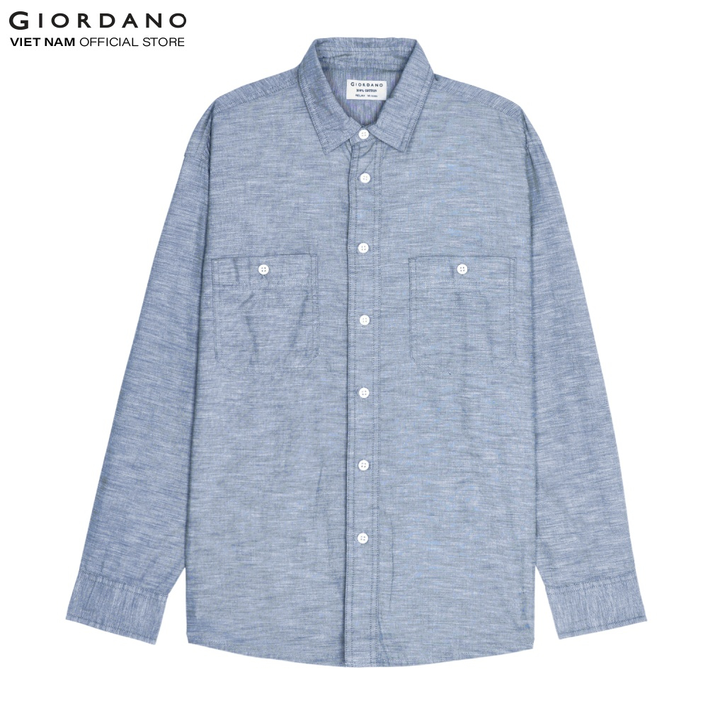 Áo Sơ Mi Nam Dài Tay Linen Shirt Giordano 01041008