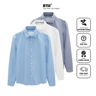 Áo sơ mi btm cổ đức bản nhỏ vải chéo nhuyễn - 2.460 - btm studios